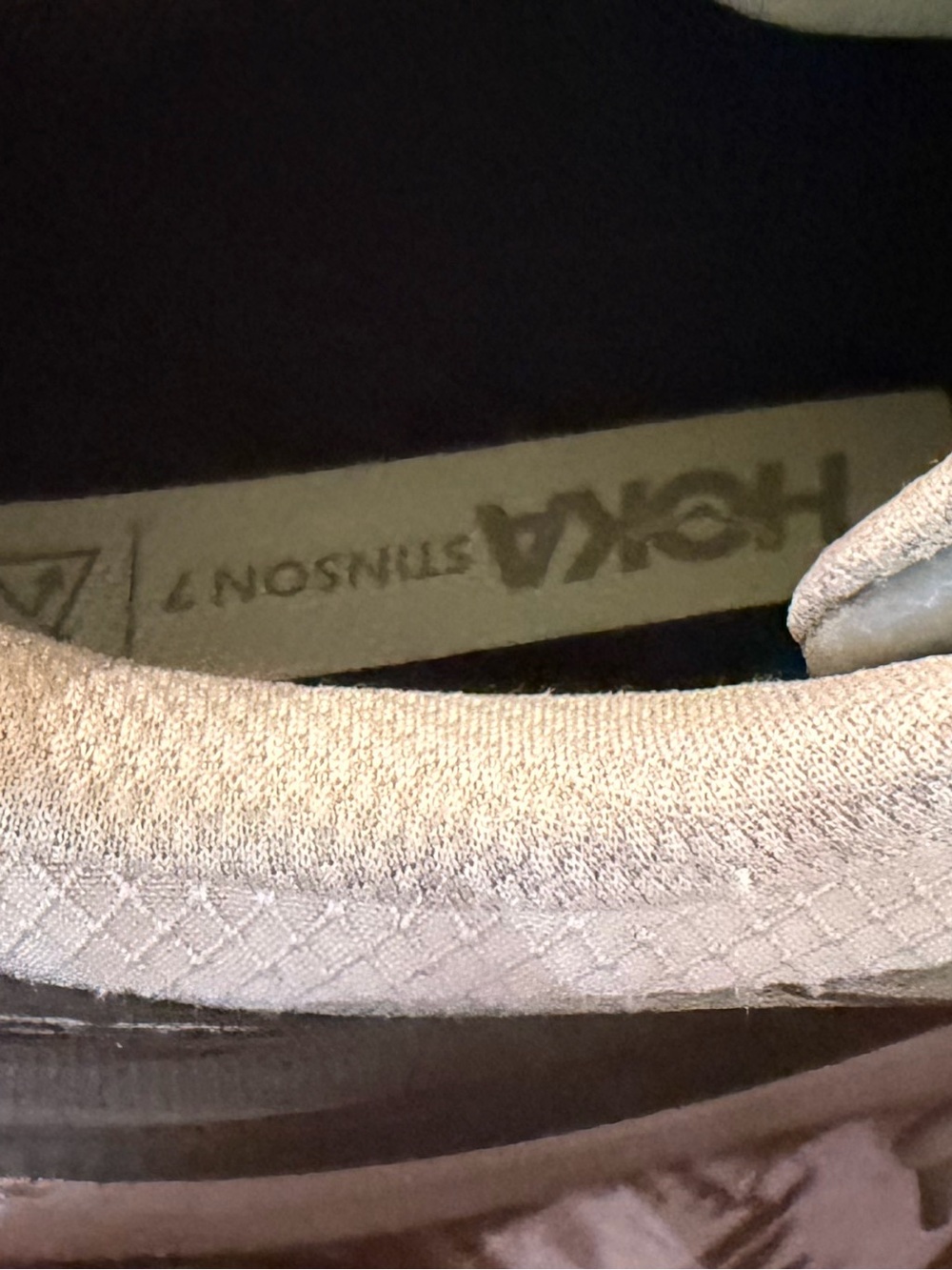 Hoka Women’s rare Stinson 7 Trail Sneaker in Sage Green with Pink Logo - Picture 9 of 9